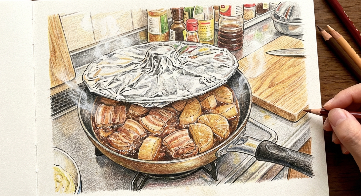 調味料を加えて煮る