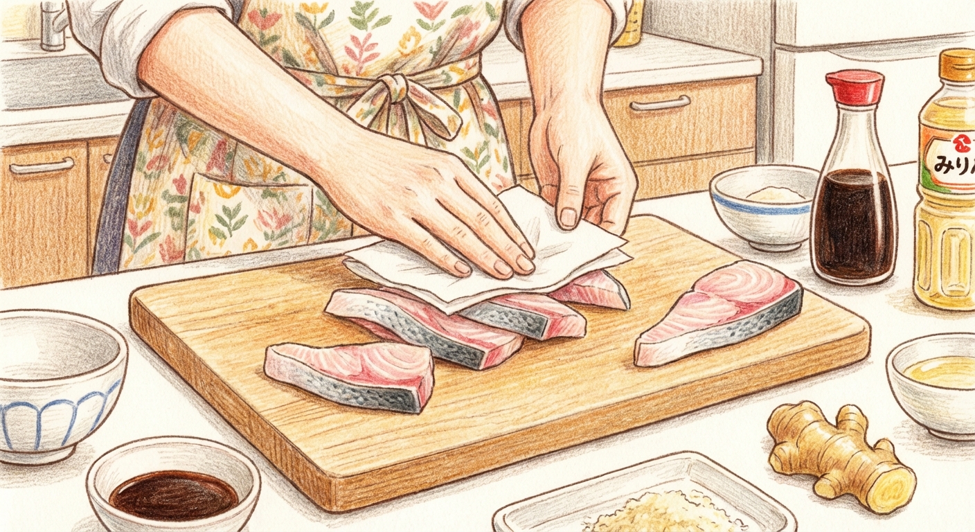 水気を拭き取る