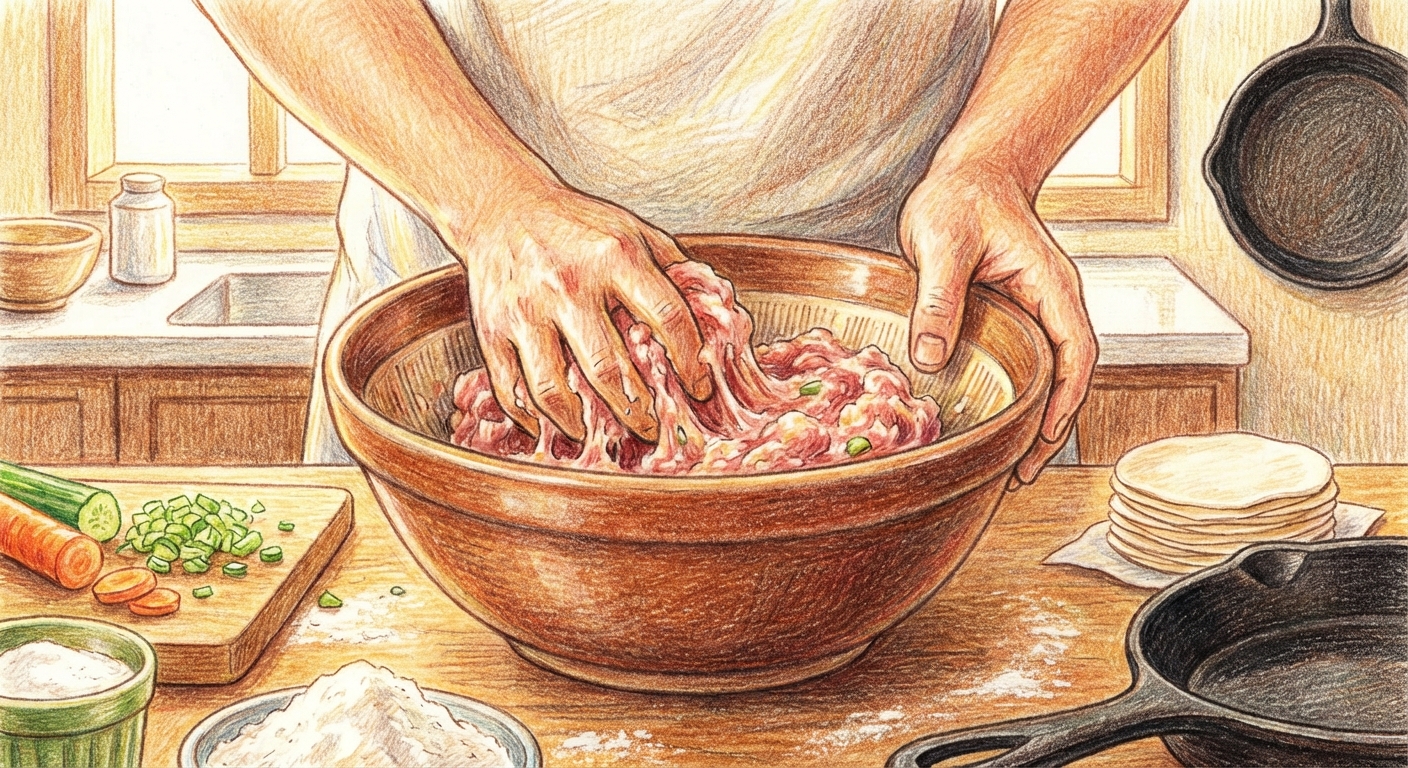 肉に味付けをする