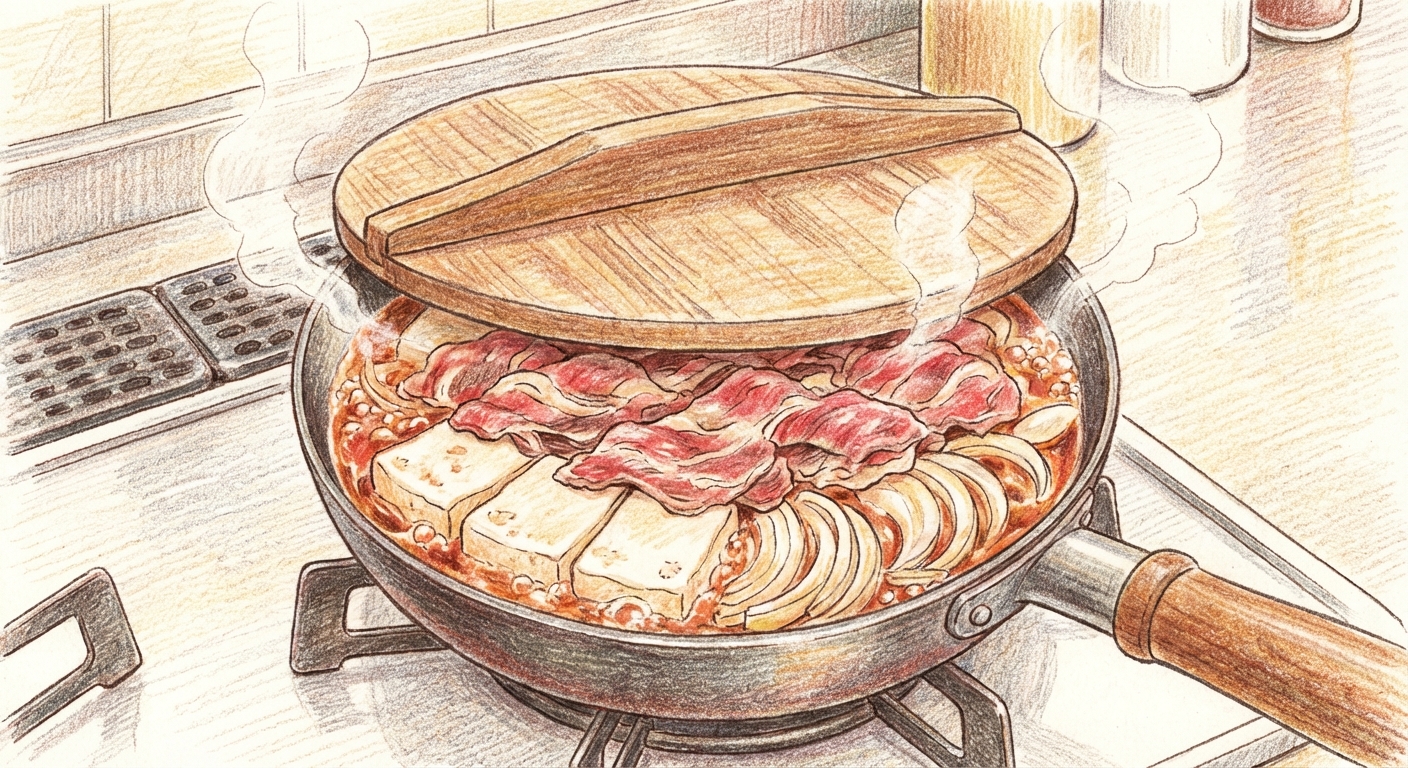 具材を入れて煮る