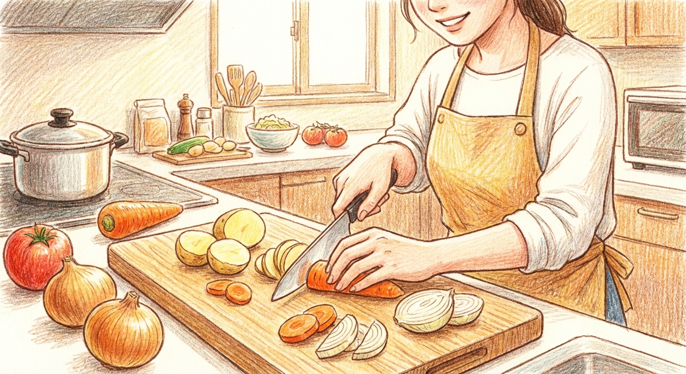 具材を一口大に切る