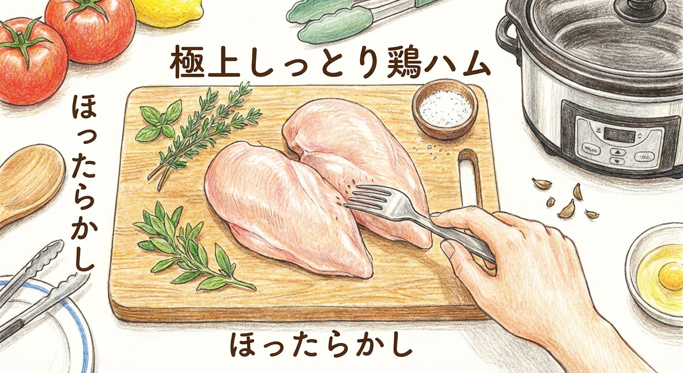 鶏肉に穴を開ける