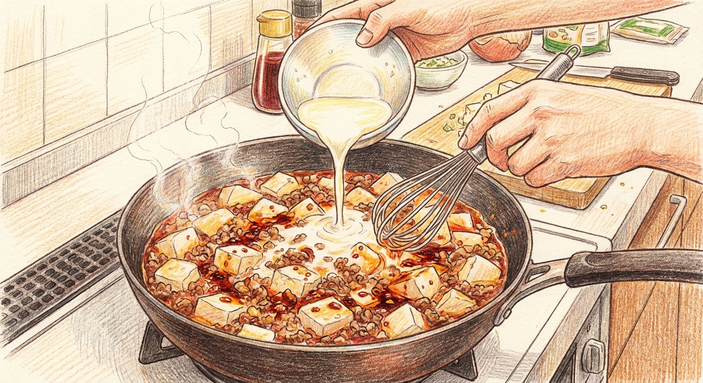 とろみ付けと仕上げ