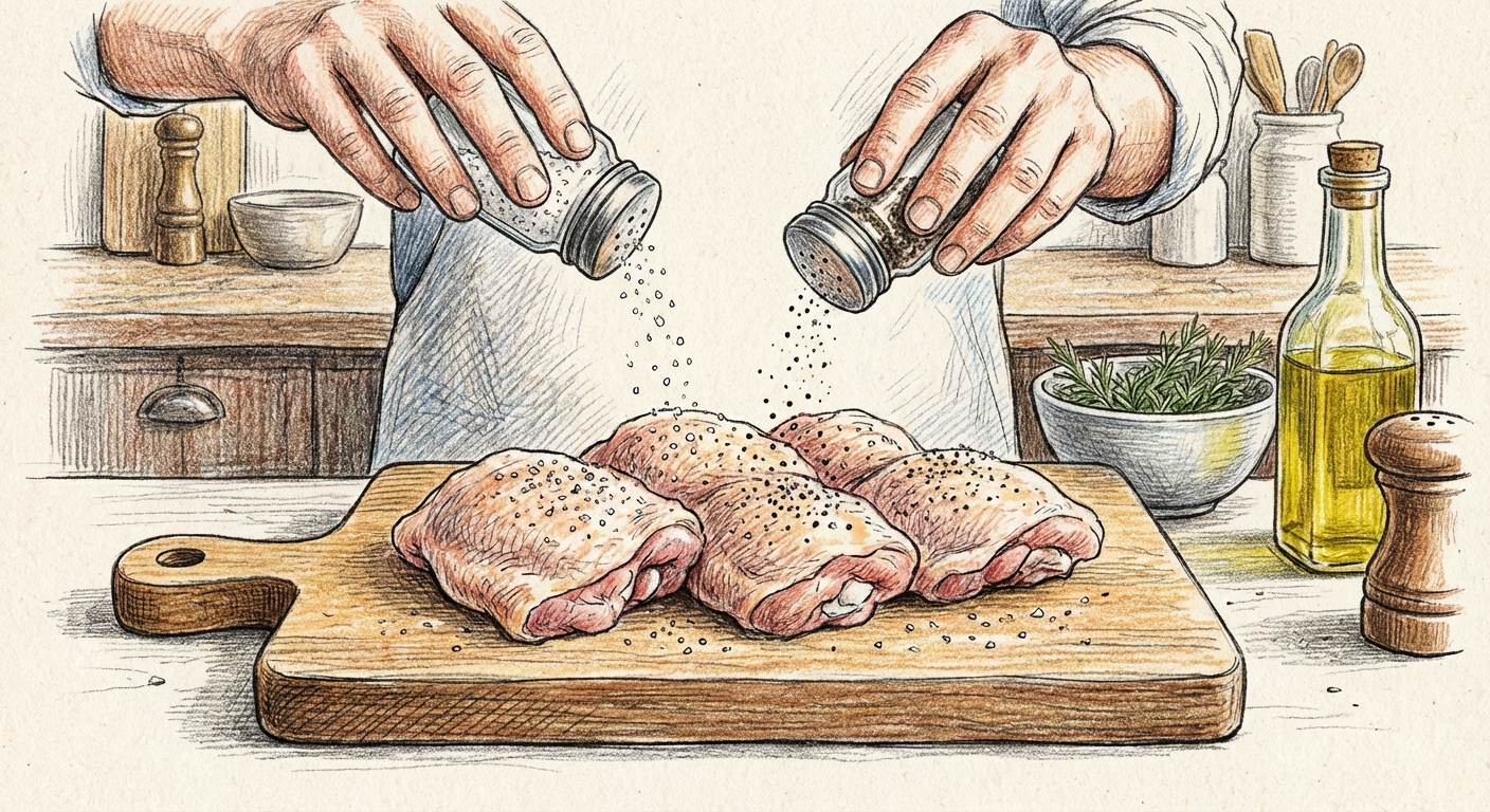 切り込みを入れて下味をつける