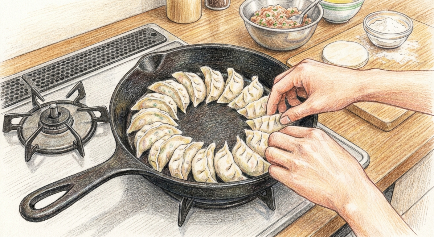 フライパンに並べる