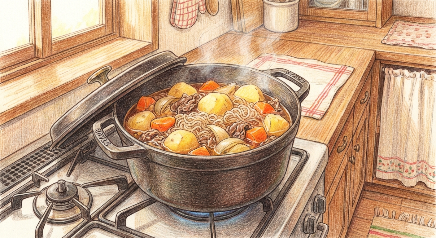 火を止めて味を染み込ませる