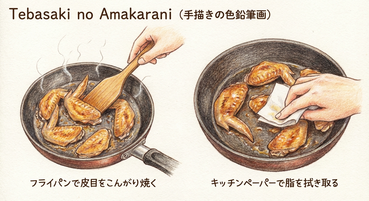 皮目を香ばしく焼く