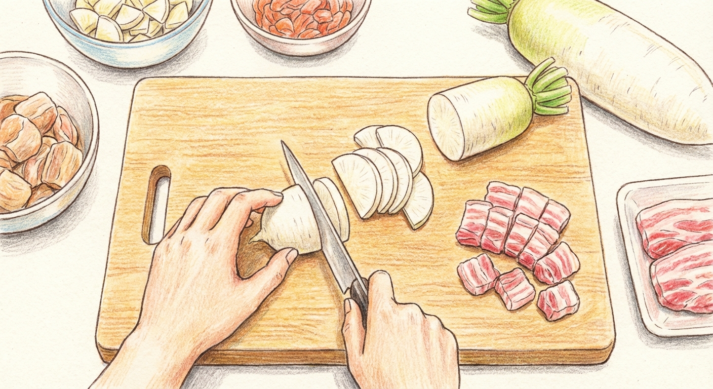 具材を切る