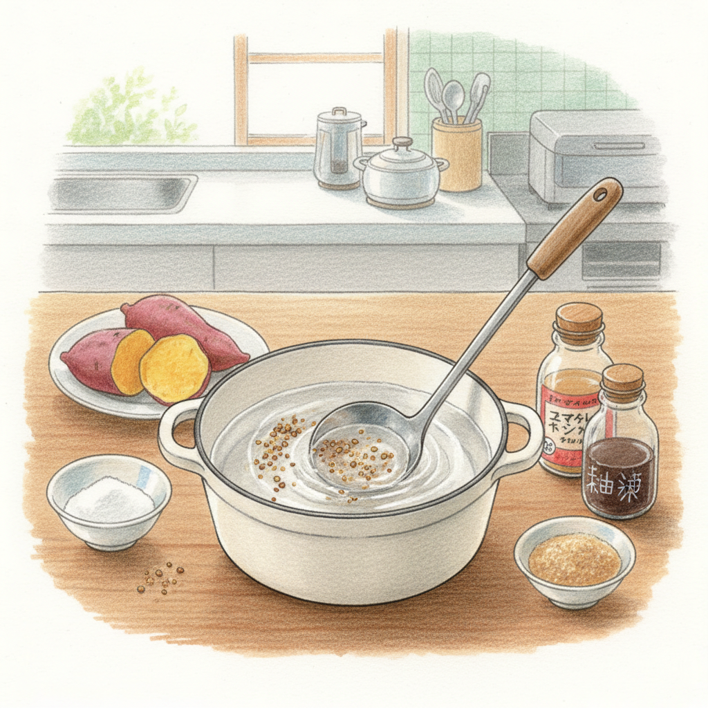 鍋に調味料を合わせる