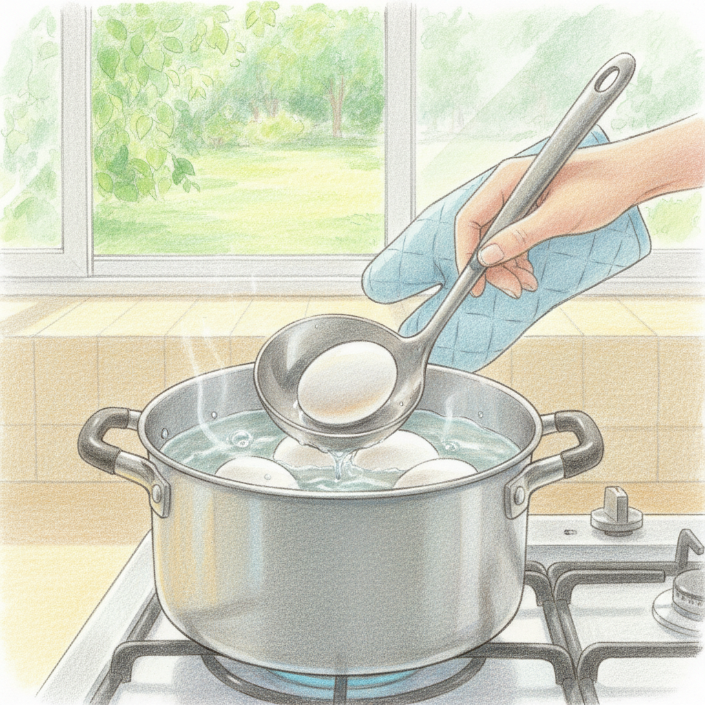 卵を優しく入れる