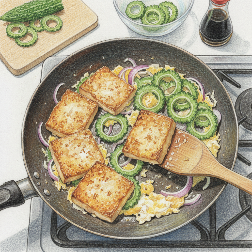 豆腐を焼き付ける