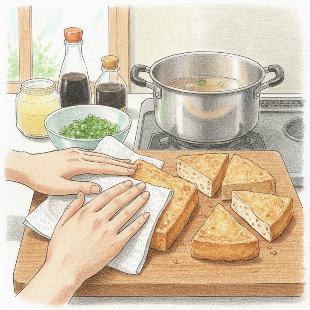 厚揚げの下準備