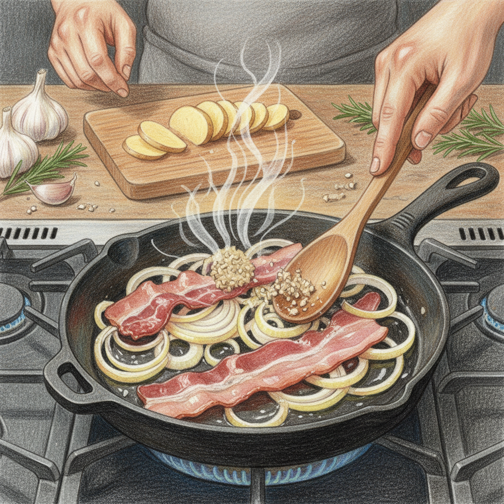 香りを出し炒める